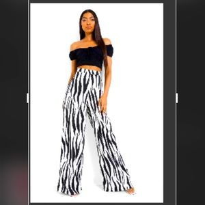 Zebra Print Wise Leg Pant